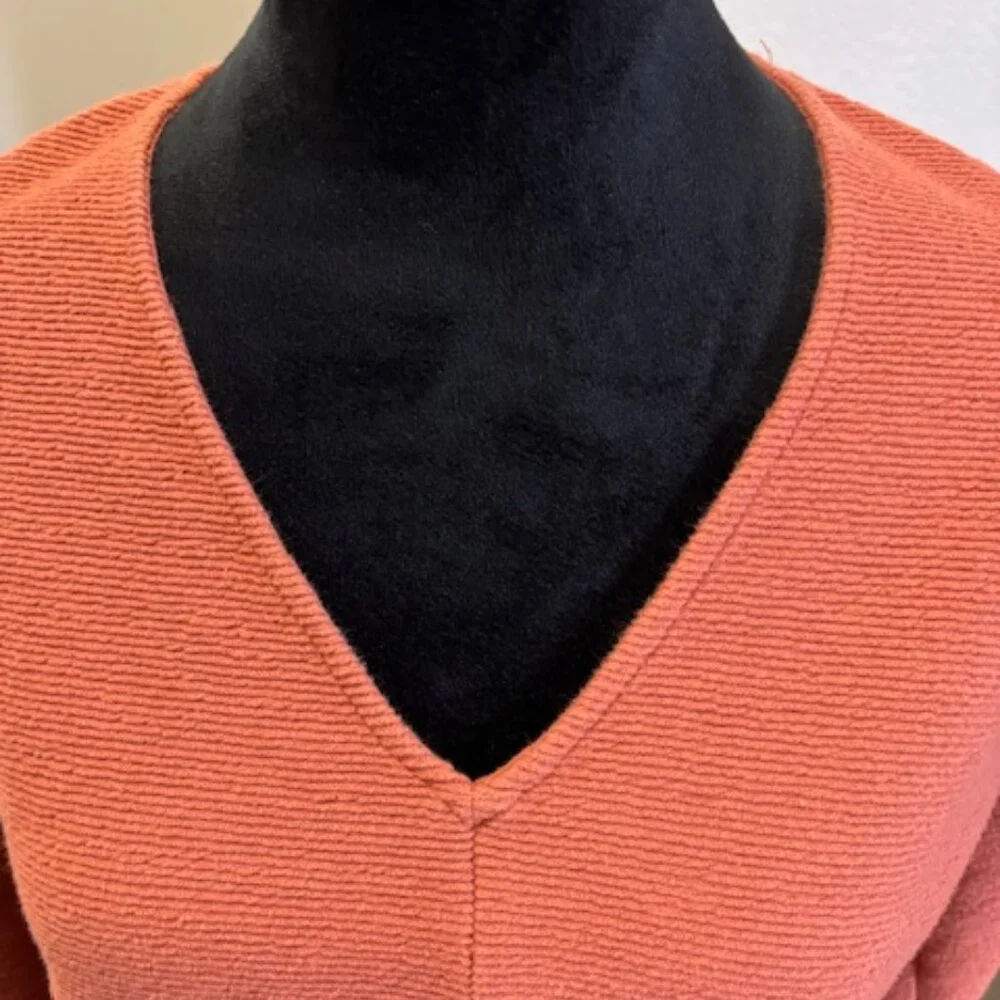 Madewell Texture & Thread Burnt Orange Y2K Tie Front Crop Top Womens XS